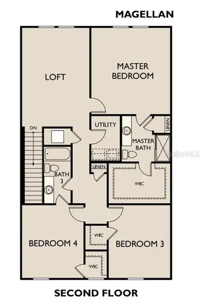 2D floor plan layout of this home in Oakfield Lakes, Parrish, FL (Image 3).