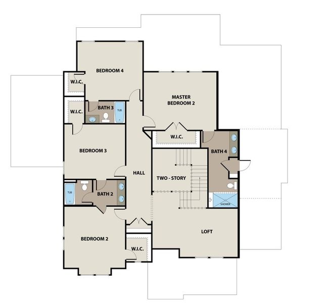 2D floor plan layout for the Abby by Peachtree Building Group in Town Farms, Sandy Springs, GA (Image 3). 2D floor plan layout for the Abby by Peachtree Building Group in Town Farms, Sandy Springs, GA (Image 3).