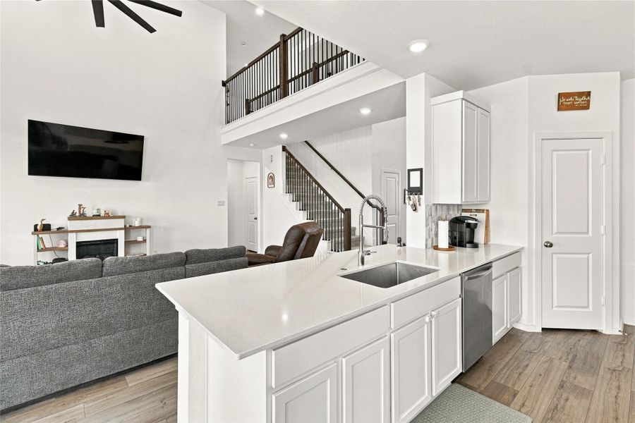 View of open concept kitchen living room