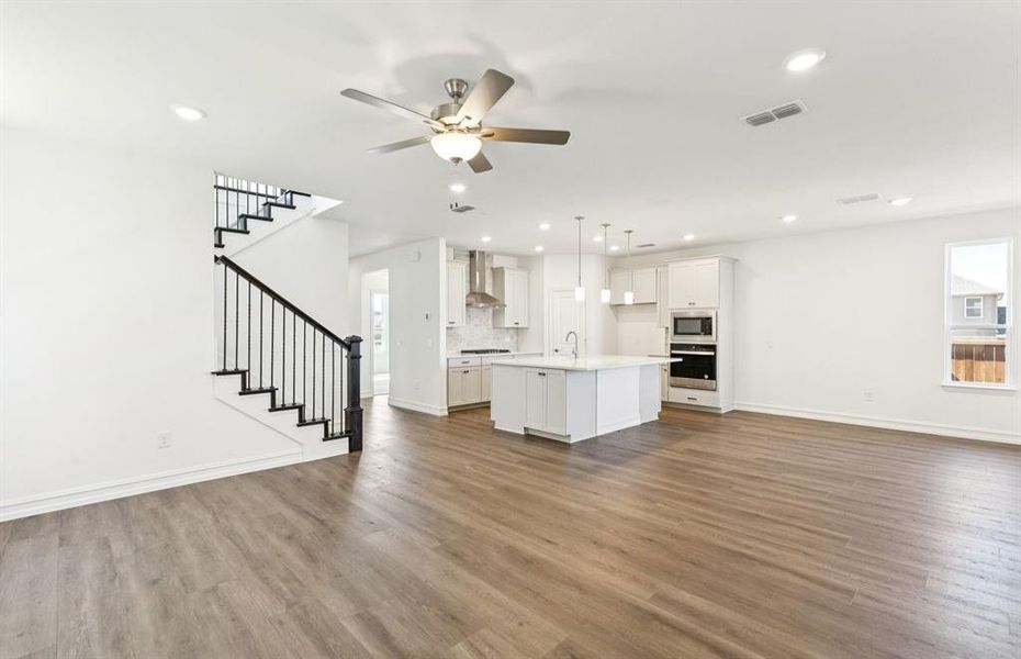 Open-concept throughout main living areas