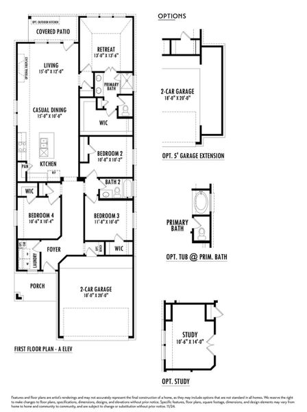 2D floor plan layout of this home in Aldeana - Tejas Collection, Bonney, TX (Image 6).