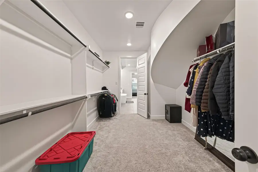 Generous walk-in closet Generous walk-in closet