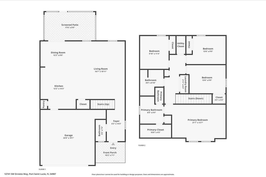 2D floor plan layout of this home in , Port St. Lucie, FL (Image 6). 2D floor plan layout of this home in , Port St. Lucie, FL (Image 6).