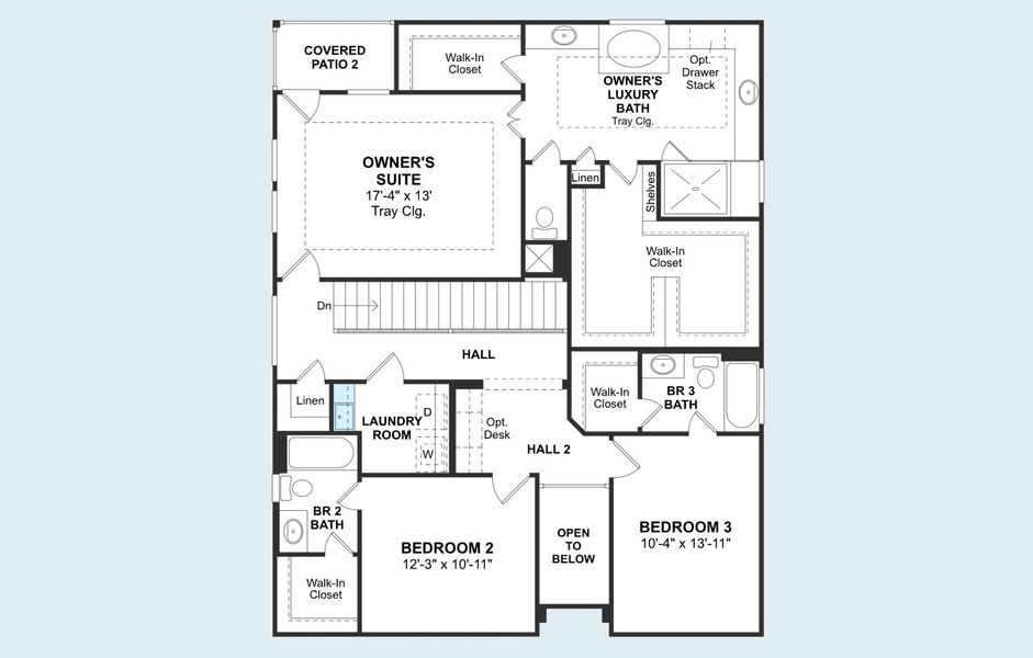 2D floor plan layout of this home in Waterstone on Lake Conroe, Montgomery, TX (Image 3).