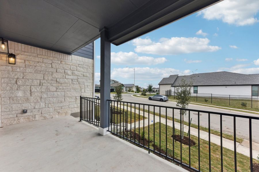 Exterior details and patio area of a home in Easton Park, Austin (Image 3).