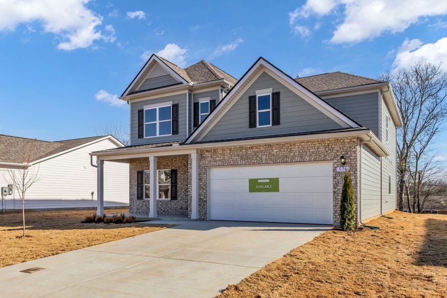 Front exterior of a new home in Hampshire Hills, Columbia, TN, highlighting curb appeal (Image 19).