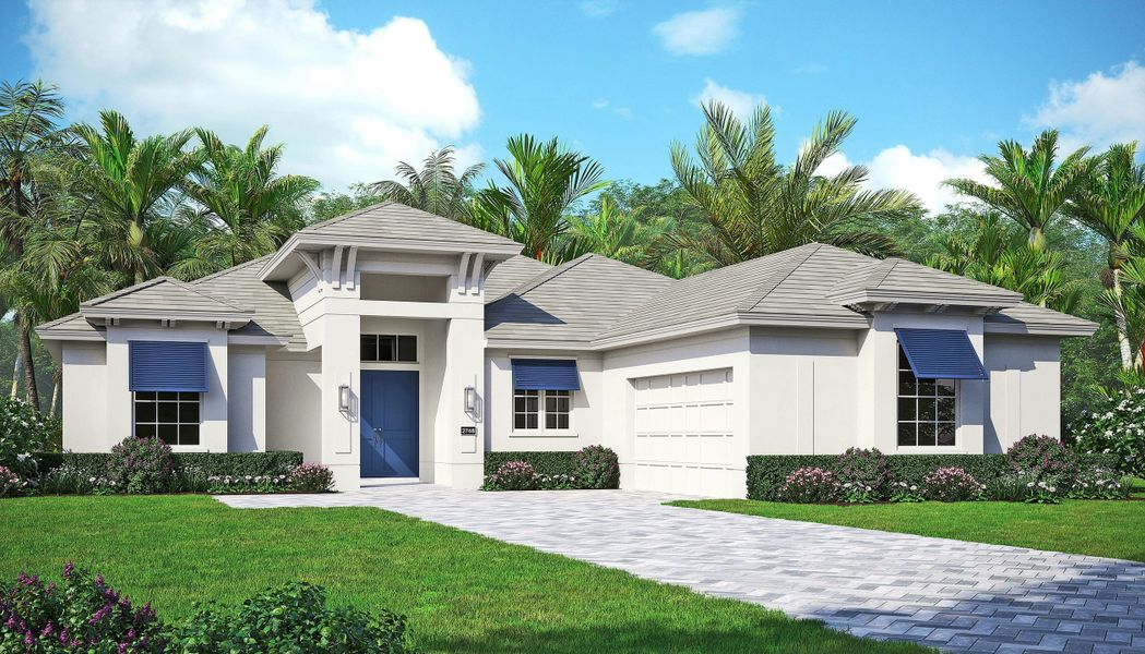 2D floor plan layout for the Sage by GHO Homes in Belterra, Port St. Lucie, FL (Image 50).