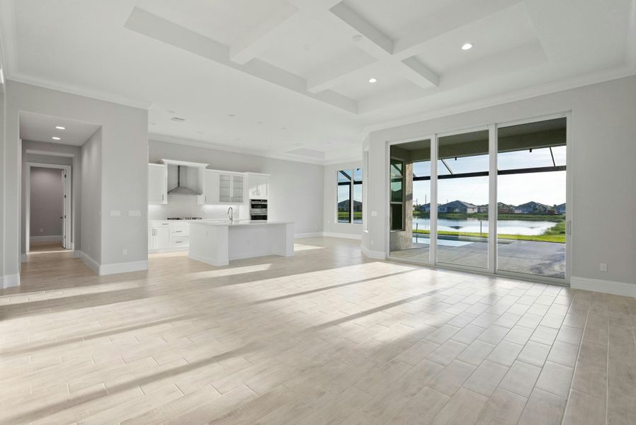 2D floor plan layout for the Monarch Grande by GHO Homes in Belterra, Port St. Lucie, FL (Image 31).