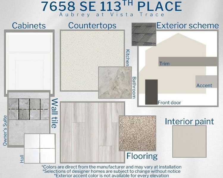 Aubrey - Colors for this home Aubrey - Colors for this home