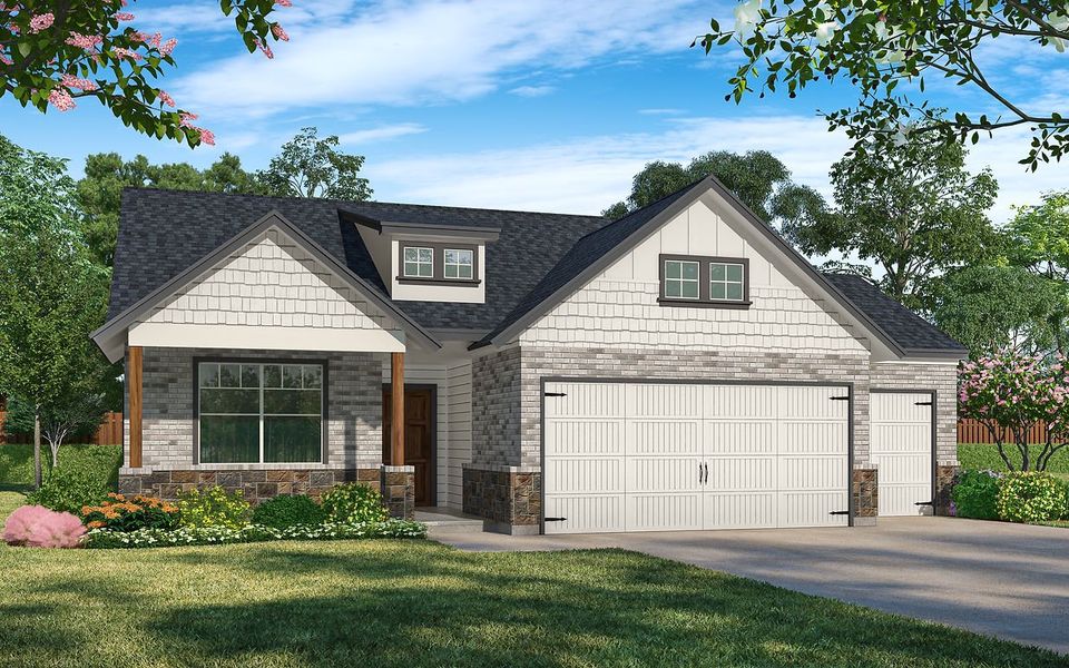 Representative exterior photo of a completed home built from the Duval by Kendall Homes in River Ranch, Dayton, TX (Image 7).