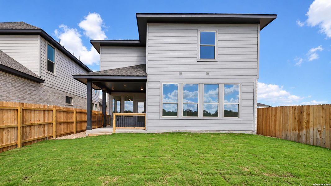 Exterior details and patio area of a home in Legacy at Lake Dunlap, New Braunfels (Image 22).