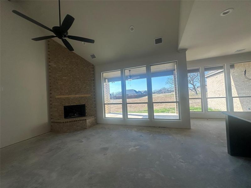 Living with cathedral ceilings and stained beam