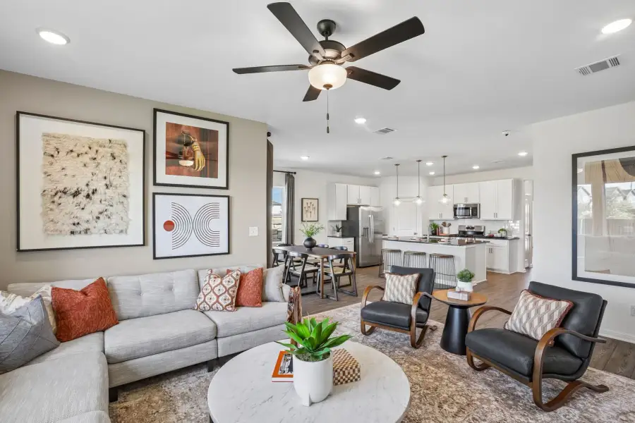 Representative furnished interior of a home built from the Sparrow by Taylor Morrison in Longview, Del Valle (Image 12).