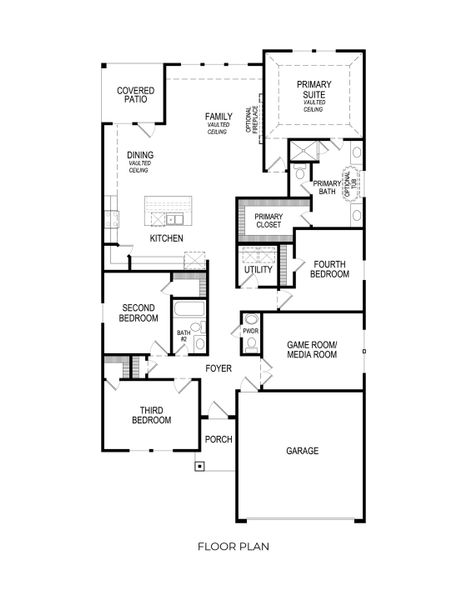 2D floor plan layout for the Monroe Select 2F by First Texas Homes in The Meadows, Denton, TX (Image 7).