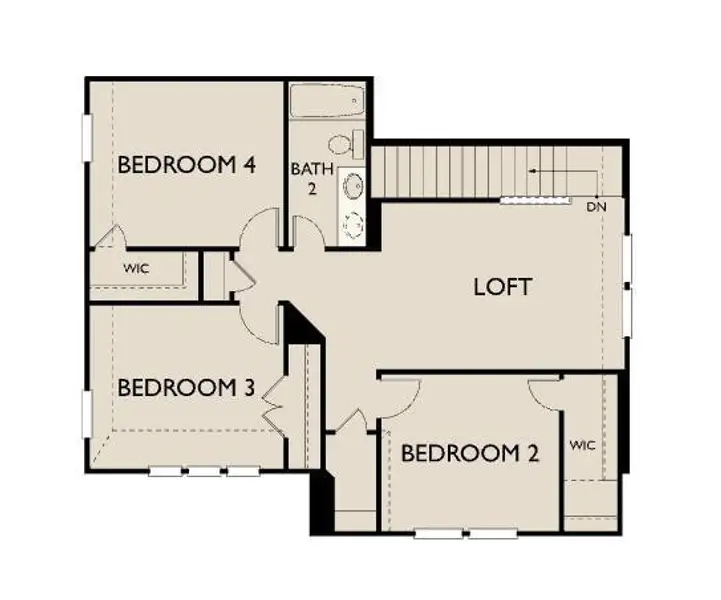 2D floor plan layout of this home in Spring Creek Trails, Magnolia, TX (Image 3).