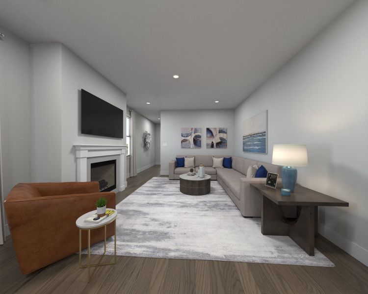 Spend family movie nights in the spacious great room. Spend family movie nights in the spacious great room.