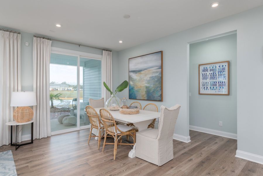 Dining area with access to patio