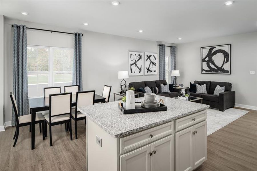 Representative furnished interior of a home built from the Odessa by Ryan Homes in Lakes at Riverbend, Navassa (Image 7). Representative furnished interior of a home built from the Odessa by Ryan Homes in Lakes at Riverbend, Navassa (Image 7).