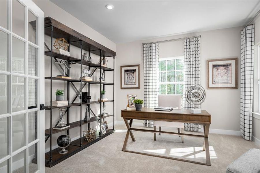Representative furnished interior of a home built from the Greenwood by Ryan Homes in Windsor Estates, Walhalla (Image 9).