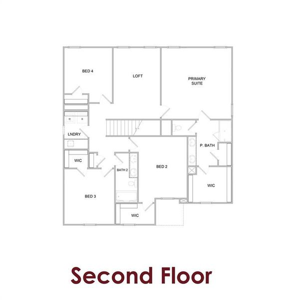 2D floor plan layout of this home in Pinecrest Ridge, Dacula, GA (Image 6).