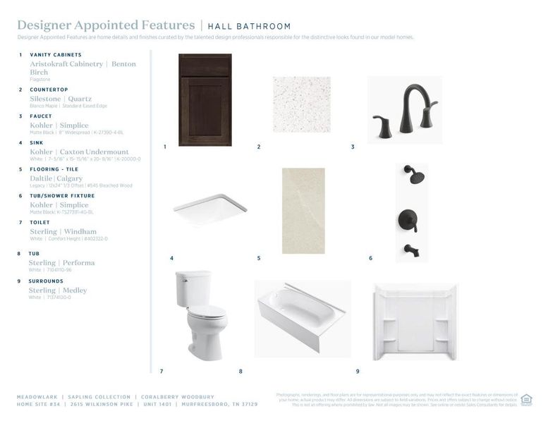 Sample of building materials used in homes in Meadowlark, Murfreesboro (Image 12).
