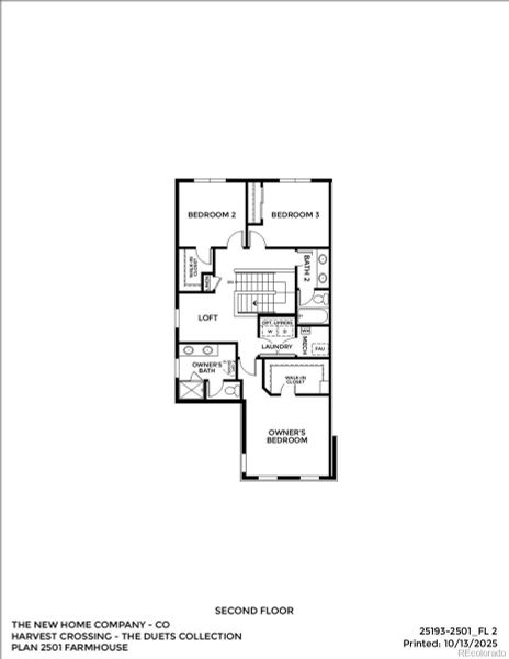2D floor plan layout of this home in Harvest Crossing, Aurora, CO (Image 3).