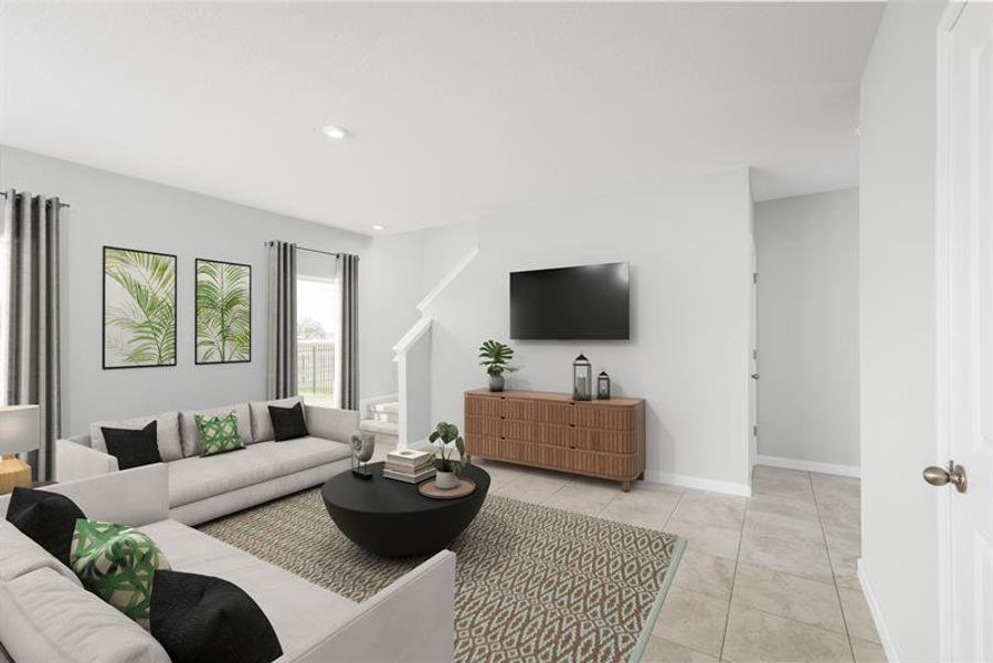 Representative furnished interior of a home built from the Mango by Ryan Homes in Emerald Fields Single-Family Homes, Hudson (Image 3).