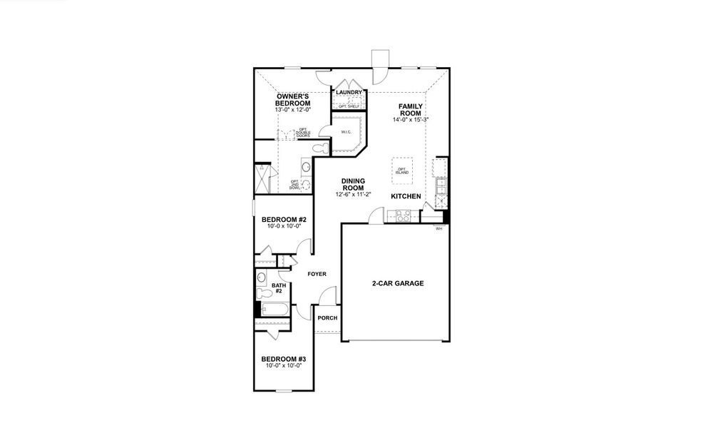 2D floor plan layout for the Kendall by M/I Homes in Verano Farms, Von Ormy, TX (Image 4).