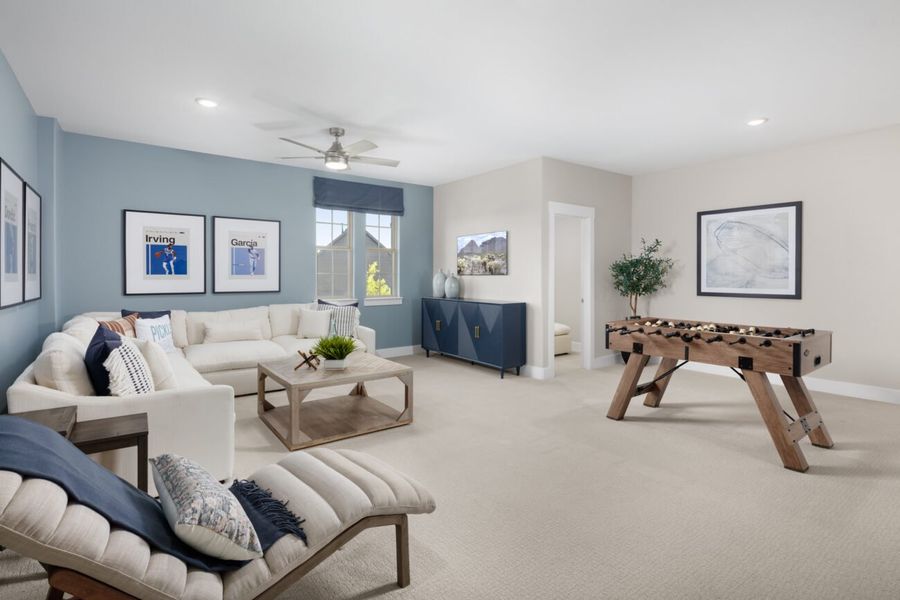 Representative furnished interior of a home built from the Verona 2 by Ladera Texas in Ladera at Timberbrook, Justin (Image 10).