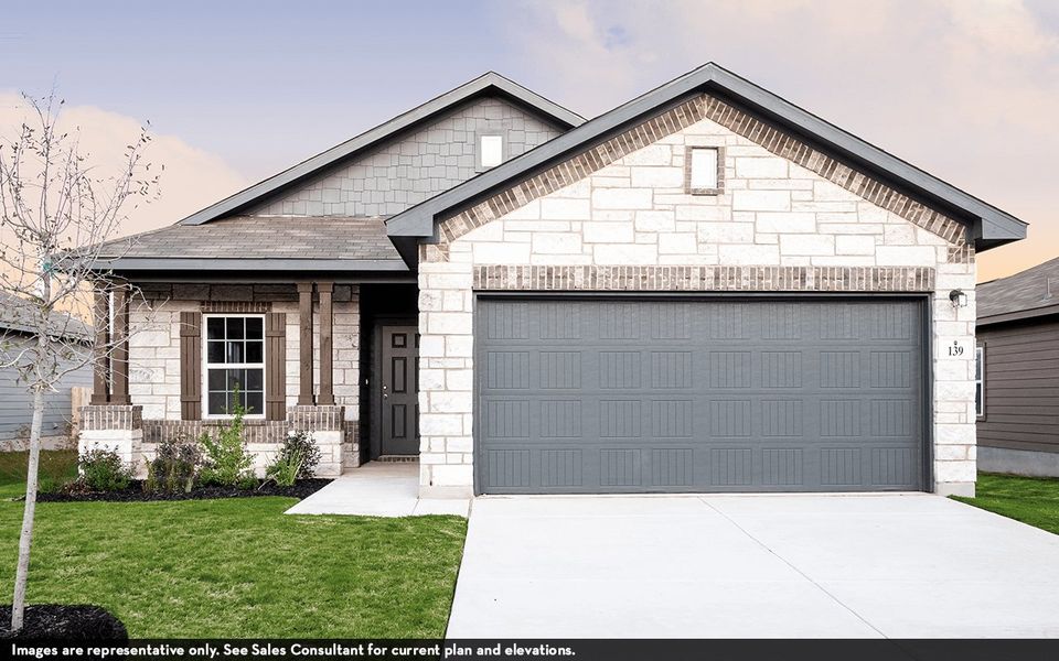 Front exterior of a new home in Bay Creek, Baytown, TX, highlighting curb appeal (Image 21).