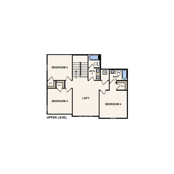 2D floor plan layout of this home in Northshore, Kingsland, GA (Image 4).