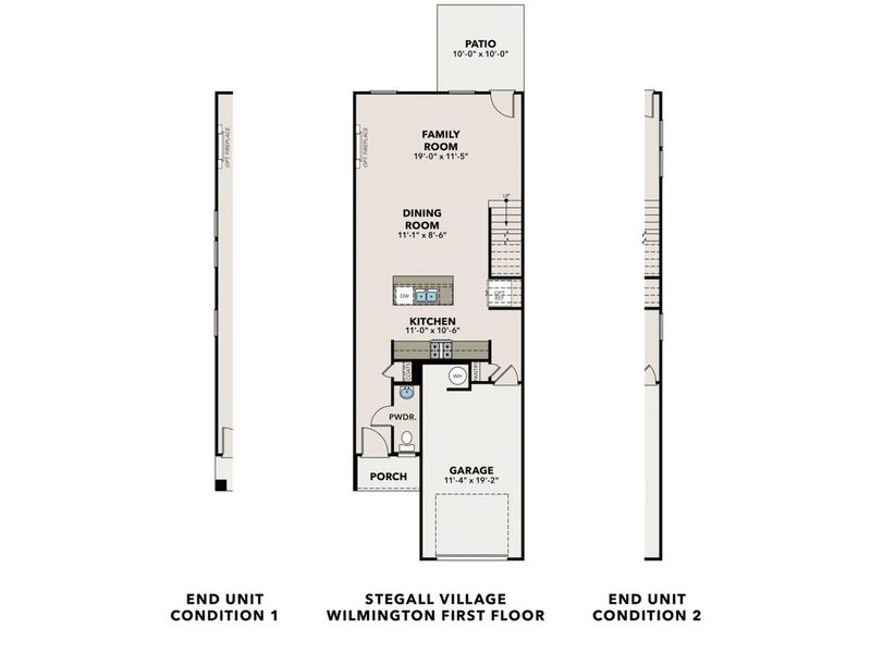 2D floor plan layout for the The Wilmington A by Davidson Homes LLC in Stegall Village, Emerson, GA (Image 3).