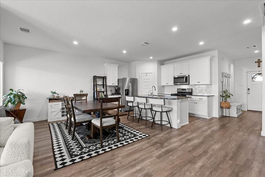 Dining and kitchen area