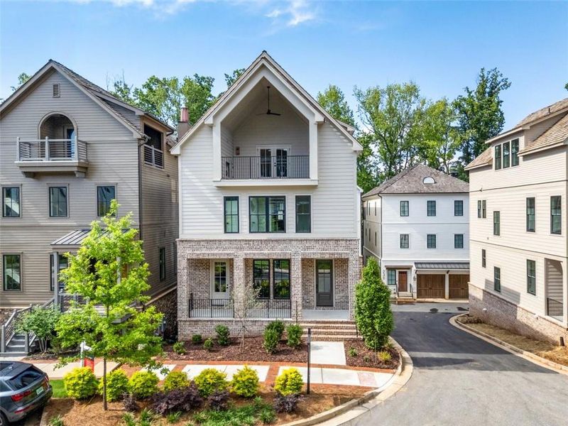 Front exterior of a new home in , Alpharetta, GA, highlighting curb appeal (Image 30). Front exterior of a new home in , Alpharetta, GA, highlighting curb appeal (Image 30).