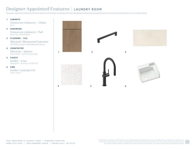 Sample of building materials used in homes in Toll Brothers at August Park, Spring Hill (Image 12).
