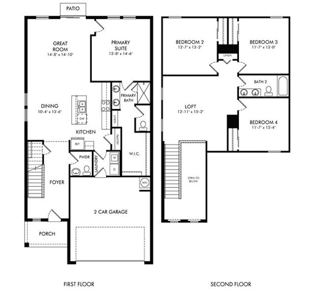 2D floor plan layout for the Yellowstone by Meritage Homes in Hamilton Bluff - Classic Series, Lake Hamilton, FL (Image 3).