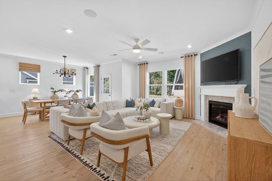 Representative furnished interior of a home built from the Hampton by Pulte Homes in Watermist at Mirror Lake, Villa Rica (Image 39).