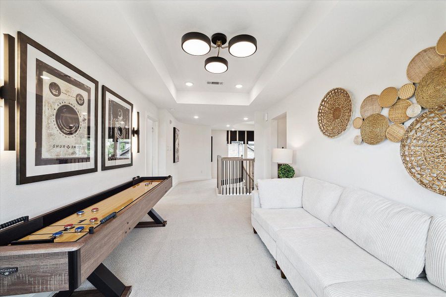 Furnished interior view inside a new home in Sienna, Missouri City (Image 17). Furnished interior view inside a new home in Sienna, Missouri City (Image 17).