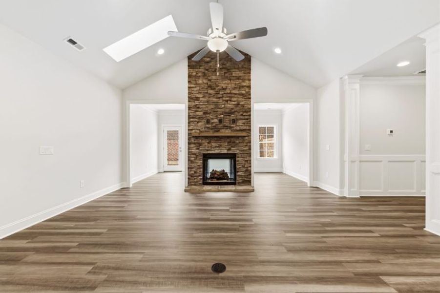 Representative unfurnished interior of a home built from the Essex by Keystone Homes NC in Weybridge, Burlington (Image 74).