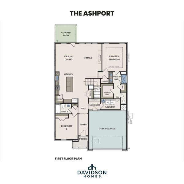 2D floor plan layout for the The Ashport H by Davidson Homes LLC in Mercer Meadows, Royse City, TX (Image 2). 2D floor plan layout for the The Ashport H by Davidson Homes LLC in Mercer Meadows, Royse City, TX (Image 2).