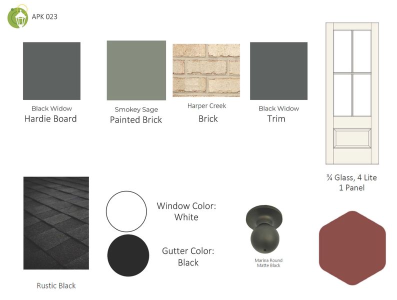 Exterior Color Selections for The Ingram Townhome at Anderson Park