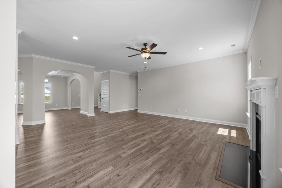 Representative unfurnished interior of a home built from the Albemarle by Bill Clark Homes in Kennedy's Crossing, Grimesland (Image 31). Representative unfurnished interior of a home built from the Albemarle by Bill Clark Homes in Kennedy's Crossing, Grimesland (Image 31).