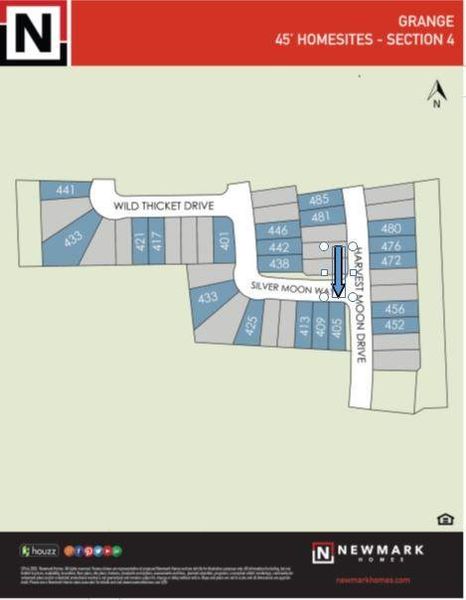 Location of the home site in the section