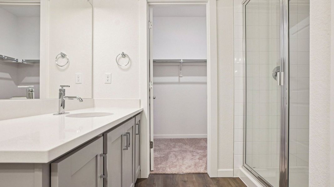 Furnished interior view inside a new home in Windler Townhomes, Aurora (Image 31). Furnished interior view inside a new home in Windler Townhomes, Aurora (Image 31).