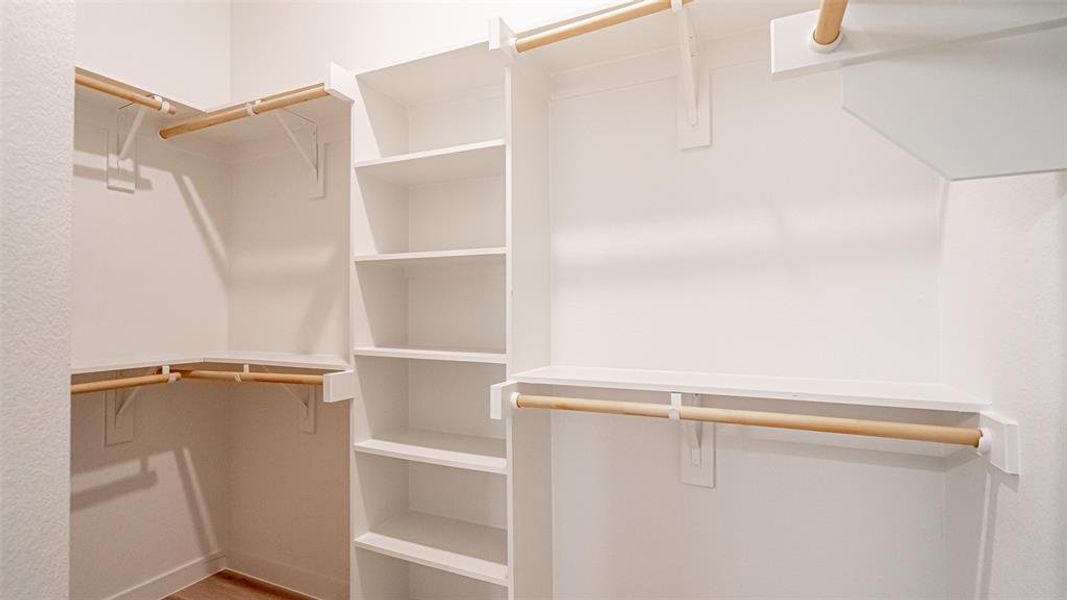 Spacious primary closet