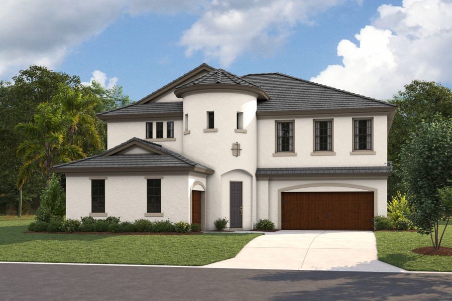 Representative exterior photo of a completed home built from the Madeira III by Homes by WestBay in Oakfield, Parrish, FL (Image 7).