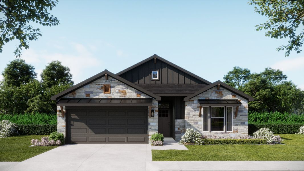 Front exterior of a new home in Ridge at Knob Creek Single Family, Temple, TX, highlighting curb appeal (Image 1). Front exterior of a new home in Ridge at Knob Creek Single Family, Temple, TX, highlighting curb appeal (Image 1).
