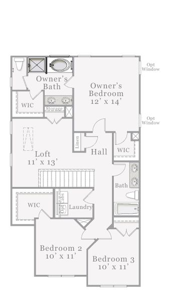 2D floor plan layout for the Alexander by McKee Homes in Bedford, Raeford, NC (Image 25).