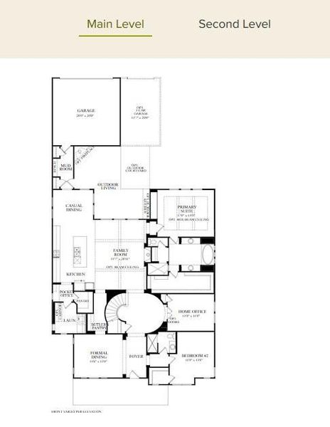 2D floor plan layout of this home in Painted Tree Showcase, McKinney, TX (Image 4).