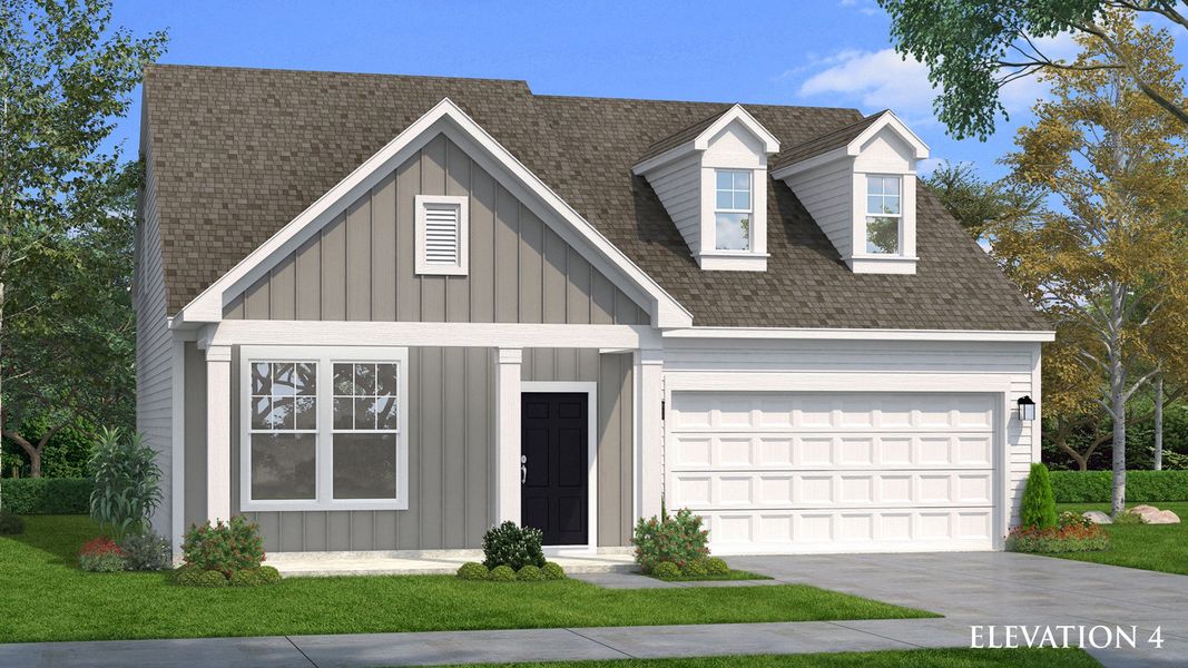 Representative exterior photo of a completed home built from the Fairfield by DRB Homes in Bellerose, Gibsonville, NC (Image 7). Representative exterior photo of a completed home built from the Fairfield by DRB Homes in Bellerose, Gibsonville, NC (Image 7).